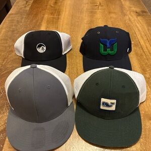 Set of Four Baseball Caps - Black, Gray, Green